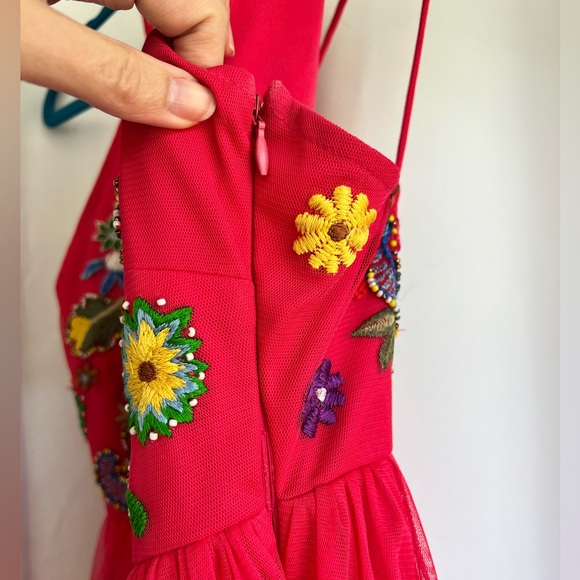 Beaded Tulle Mini Dress - Picture 10 of 12